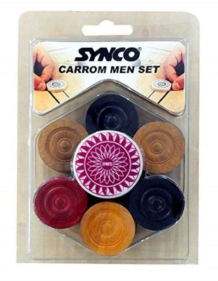 Synco Carrom Coins and Striker Blister Set