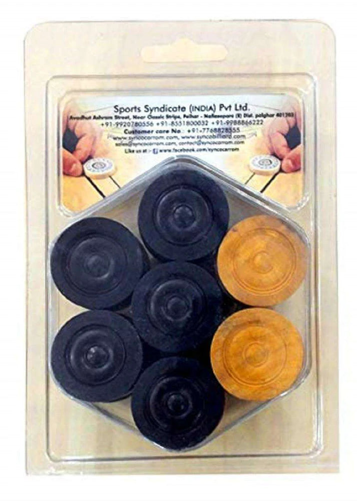Synco Carrom Coins and Striker Blister Set