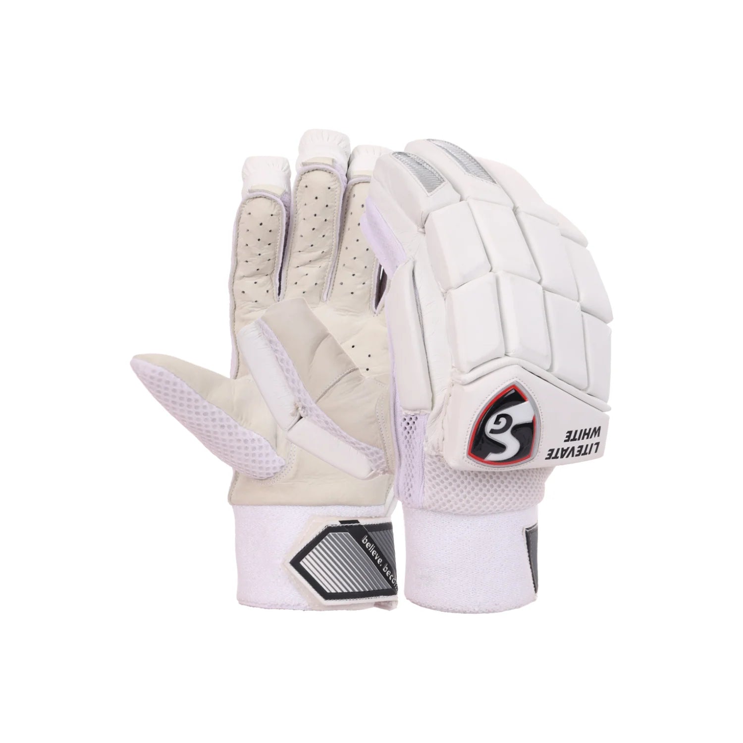 SG Litevate White Batting gloves KIDS RH