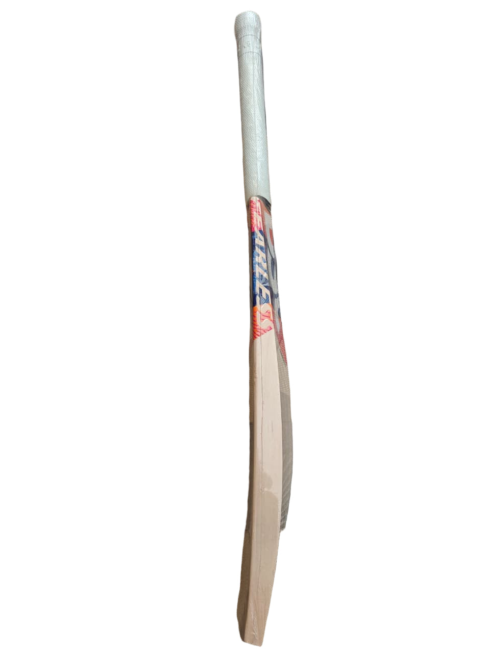 Cricket bat on a hexagonal tiled floor