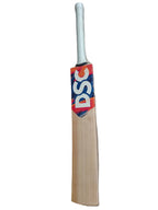 Cricket bat with DSC branding on a hexagonal tiled floor