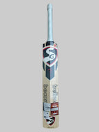SG cricket bat on a hexagonal patterned floor